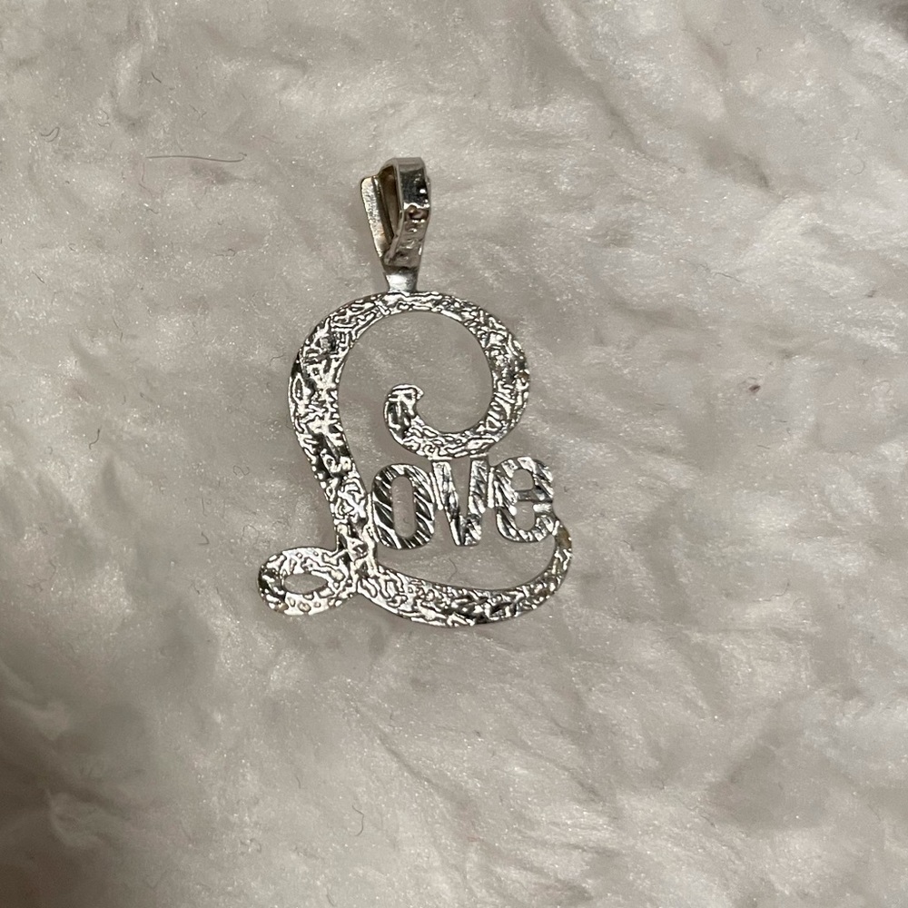 White Gold LOVE pendant